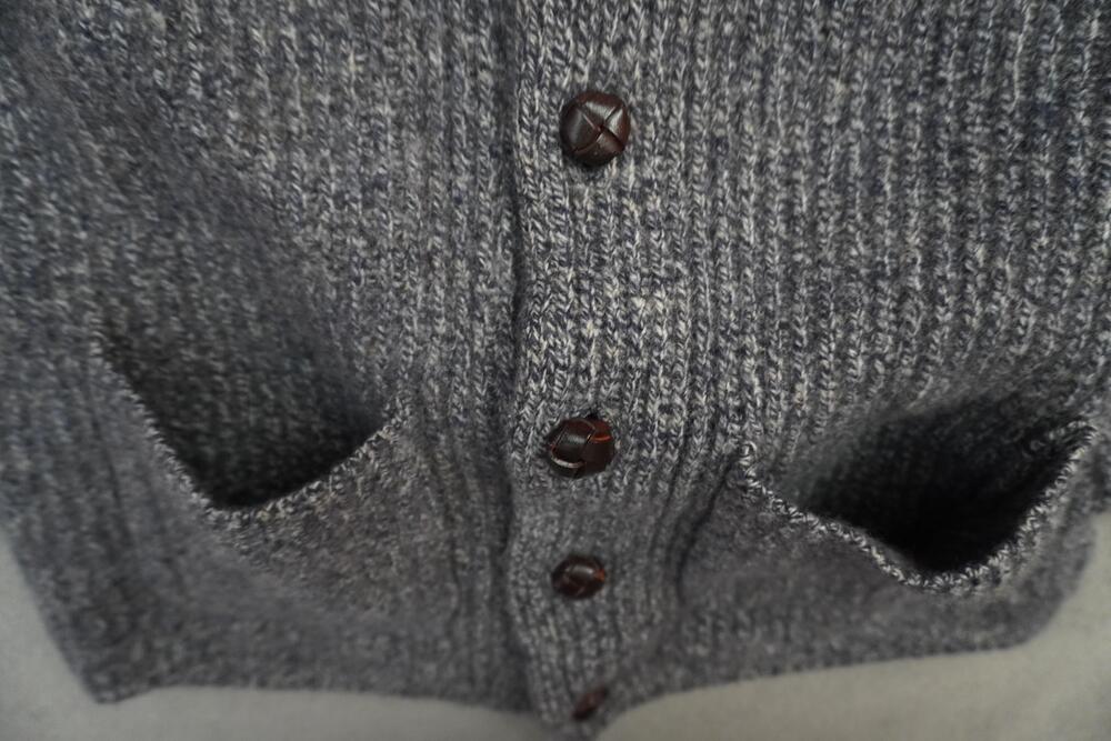 J Crew Rugged Merino Cardigan Sweater Mens Small Gray Shawl Collar Knit Pockets - Picture 4 of 16